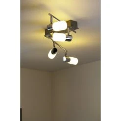 Trio Leuchten CLAPTON Deckenleuchte LED Chrom, Aluminium, Edelstahl, 4-flammig -LED Leuchten Verkäufe 2022 trio leuchten clapton deckenleuchte 821410405 do1 5
