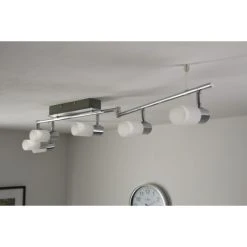 Trio Leuchten CLAPTON Deckenleuchte LED Chrom, Aluminium, Edelstahl, 6-flammig -LED Leuchten Verkäufe 2022 trio leuchten clapton deckenleuchte 821410605 do1 4