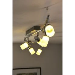 Trio Leuchten CLAPTON Deckenleuchte LED Chrom, Aluminium, Edelstahl, 6-flammig -LED Leuchten Verkäufe 2022 trio leuchten clapton deckenleuchte 821410605 do1 5