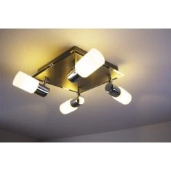 Trio Leuchten CLAPTON Deckenleuchte LED Chrom, Aluminium, Edelstahl, 4-flammig -LED Leuchten Verkäufe 2022 trio leuchten clapton deckenleuchte 821430405 do1 2