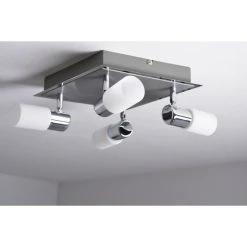 Trio Leuchten CLAPTON Deckenleuchte LED Chrom, Aluminium, Edelstahl, 4-flammig -LED Leuchten Verkäufe 2022 trio leuchten clapton deckenleuchte 821430405 do1 3