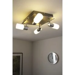 Trio Leuchten CLAPTON Deckenleuchte LED Chrom, Aluminium, Edelstahl, 4-flammig -LED Leuchten Verkäufe 2022 trio leuchten clapton deckenleuchte 821430405 do1 7