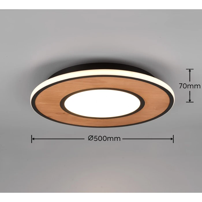 Trio Leuchten Deacon Deckenleuchte LED Braun, 1-flammig 3 Trio Leuchten Deacon Deckenleuchte LED Braun, 1-flammig – Bild 3
