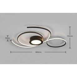 Trio Leuchten Jive Deckenleuchte LED Schwarz, 1-flammig, Fernbedienung -LED Leuchten Verkäufe 2022 trio leuchten jive deckenleuchte 623419232 11