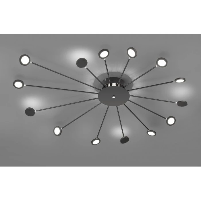 Trio Leuchten Peacock Deckenleuchte LED Schwarz, 15-flammig 2 Trio Leuchten Peacock Deckenleuchte LED Schwarz, 15-flammig – Bild 2