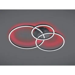 Trio Leuchten Winona Deckenleuchte LED Schwarz, 2-flammig, Fernbedienung, Farbwechsler