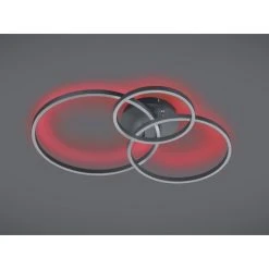 Trio Leuchten Winona Deckenleuchte LED Schwarz, 2-flammig, Fernbedienung, Farbwechsler -LED Leuchten Verkäufe 2022 trio leuchten winona deckenleuchte 670810632 4