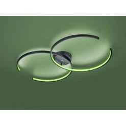 Trio Leuchten WIZ CITIZEN Deckenleuchte LED Schwarz, 2-flammig, Fernbedienung, Farbwechsler -LED Leuchten Verkäufe 2022 trio leuchten wiz citizen deckenleuchte 651110232 5