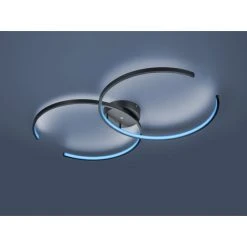 Trio Leuchten WIZ CITIZEN Deckenleuchte LED Schwarz, 2-flammig, Fernbedienung, Farbwechsler -LED Leuchten Verkäufe 2022 trio leuchten wiz citizen deckenleuchte 651110232 7