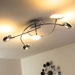 Trio Leuchten Trio PILATUS Deckenleuchte LED Chrom, 5-flammig -LED Leuchten Verkäufe 2022 trio pilatus deckenleuchte 675910506 8