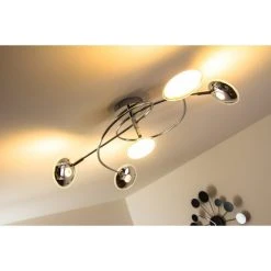 Trio Leuchten Trio PILATUS Deckenleuchte LED Chrom, 5-flammig -LED Leuchten Verkäufe 2022 trio pilatus deckenleuchte 675910506 9