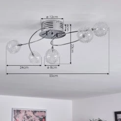 Hofstein Tucur&uacute; Deckenleuchte LED Chrom, 5-flammig -LED Leuchten Verkäufe 2022 tucuru deckenleuchte h3398029 2
