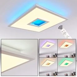 Hofstein Turbala LED Panel Weiß, 2-flammig, Fernbedienung, Farbwechsler