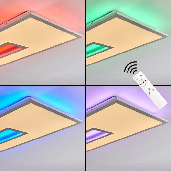 Hofstein Turbala LED Panel Weiß, 1-flammig, Fernbedienung, Farbwechsler 2 Hofstein Turbala LED Panel Weiß, 1-flammig, Fernbedienung, Farbwechsler – Bild 2