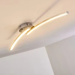 Hofstein Tusula Deckenleuchte LED Nickel-Matt, 2-flammig -LED Leuchten Verkäufe 2022 tusula deckenleuchte h3274347 2