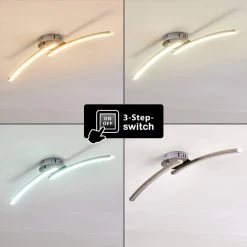 Hofstein Tusula Deckenleuchte LED Nickel-Matt, 2-flammig -LED Leuchten Verkäufe 2022 tusula deckenleuchte h3274347 3