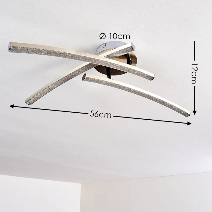 Hofstein Tusula Deckenleuchte LED Edelstahl, 3-flammig 2 Hofstein Tusula Deckenleuchte LED Edelstahl, 3-flammig – Bild 2