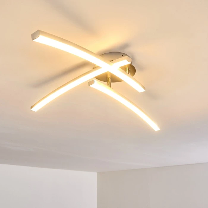 Hofstein Tusula Deckenleuchte LED Edelstahl, 3-flammig 5 Hofstein Tusula Deckenleuchte LED Edelstahl, 3-flammig – Bild 5