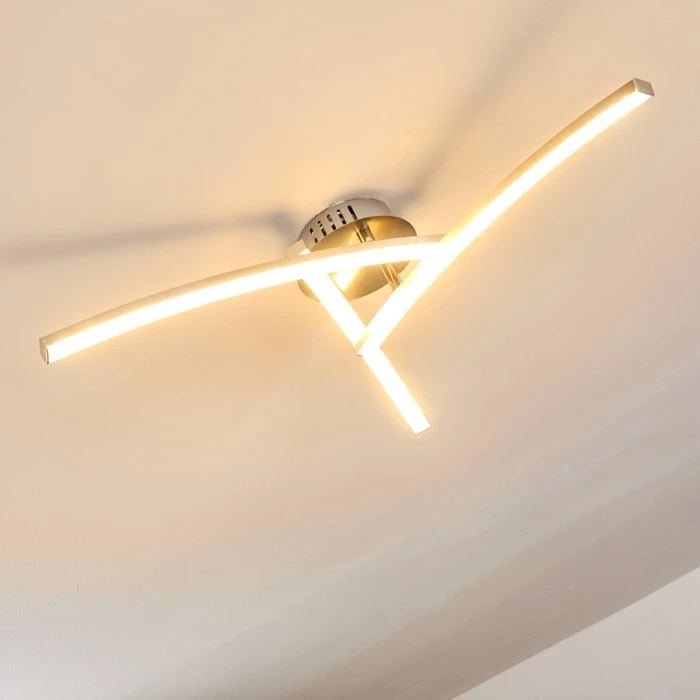 Hofstein Tusula Deckenleuchte LED Edelstahl, 3-flammig 8 Hofstein Tusula Deckenleuchte LED Edelstahl, 3-flammig – Bild 8