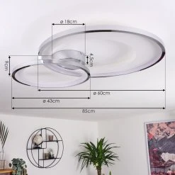 Hofstein Tuzik Deckenleuchte LED Chrom, 1-flammig -LED Leuchten Verkäufe 2022 tuzik deckenleuchte h3416686 3