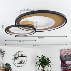 Hofstein Tuzik Deckenleuchte LED Schwarz, Gold, 1-flammig -LED Leuchten Verkäufe 2022 tuzik deckenleuchte h3416709 3