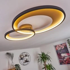 Hofstein Tuzik Deckenleuchte LED Schwarz, Gold, 1-flammig -LED Leuchten Verkäufe 2022 tuzik deckenleuchte h3416709 8