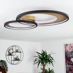 Hofstein Tuzik Deckenleuchte LED Schwarz, Gold, 1-flammig -LED Leuchten Verkäufe 2022 tuzik deckenleuchte h3416709 9