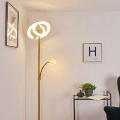 Hofstein Umag Deckenfluter LED Messing, 2-flammig -LED Leuchten Verkäufe 2022 umag deckenfluter h3335307 18