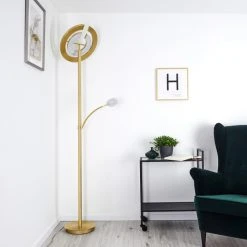 Hofstein Umag Deckenfluter LED Messing, 2-flammig -LED Leuchten Verkäufe 2022 umag deckenfluter h3335307 8