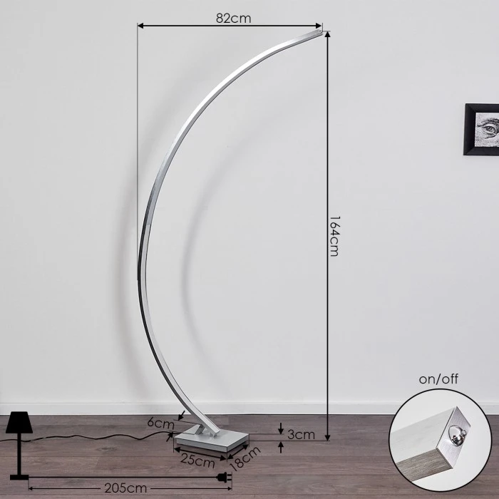 Hofstein Uttorp Stehleuchte LED Silber, 1-flammig 4 Hofstein Uttorp Stehleuchte LED Silber, 1-flammig – Bild 4