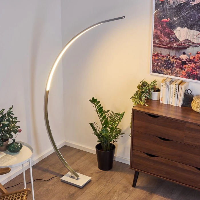 Hofstein Uttorp Stehleuchte LED Silber, 1-flammig 7 Hofstein Uttorp Stehleuchte LED Silber, 1-flammig – Bild 7