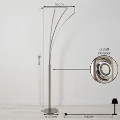 Hofstein Uttorp Stehleuchte LED Nickel-Matt, 3-flammig -LED Leuchten Verkäufe 2022 uttorp stehleuchte h3552407 3