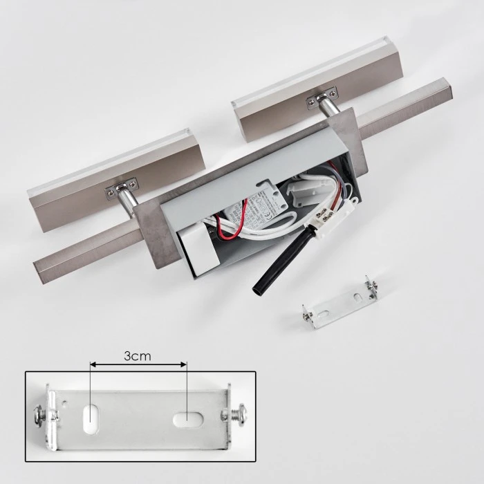 Hofstein Vehkala Deckenleuchte LED Nickel-Matt, Chrom, 2-flammig, Fernbedienung, Farbwechsler 5 Hofstein Vehkala Deckenleuchte LED Nickel-Matt, Chrom, 2-flammig, Fernbedienung, Farbwechsler – Bild 5