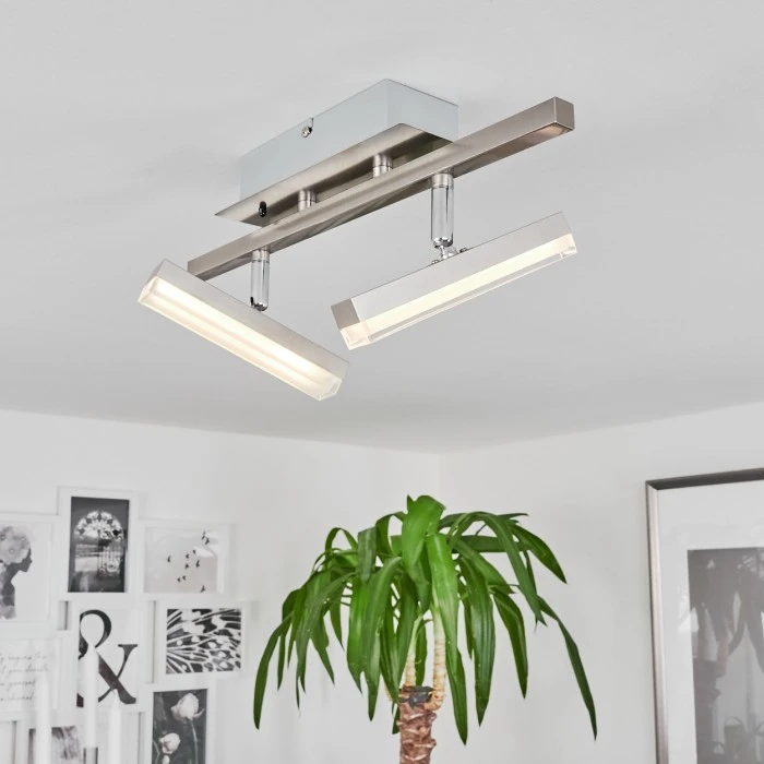 Hofstein Vehkala Deckenleuchte LED Nickel-Matt, Chrom, 2-flammig, Fernbedienung, Farbwechsler 9 Hofstein Vehkala Deckenleuchte LED Nickel-Matt, Chrom, 2-flammig, Fernbedienung, Farbwechsler – Bild 9