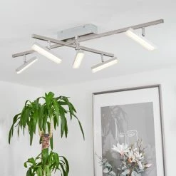 Hofstein Vehkala Deckenleuchte LED Nickel-Matt, Chrom, 5-flammig, Fernbedienung, Farbwechsler -LED Leuchten Verkäufe 2022 vehkala deckenleuchte h3580134 10