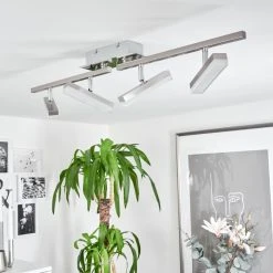 Hofstein Vehkala Deckenleuchte LED Nickel-Matt, Chrom, 4-flammig, Fernbedienung, Farbwechsler 23 Hofstein Vehkala Deckenleuchte LED Nickel-Matt, Chrom, 4-flammig, Fernbedienung, Farbwechsler -LED Leuchten Verkäufe 2022 vehkala deckenleuchte h3580172 11