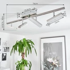 Hofstein Vehkala Deckenleuchte LED Nickel-Matt, Chrom, 4-flammig, Fernbedienung, Farbwechsler 15 Hofstein Vehkala Deckenleuchte LED Nickel-Matt, Chrom, 4-flammig, Fernbedienung, Farbwechsler -LED Leuchten Verkäufe 2022 vehkala deckenleuchte h3580172 3