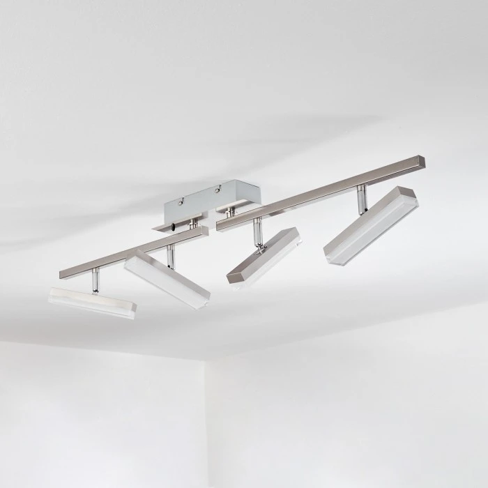 Hofstein Vehkala Deckenleuchte LED Nickel-Matt, Chrom, 4-flammig, Fernbedienung, Farbwechsler 8 Hofstein Vehkala Deckenleuchte LED Nickel-Matt, Chrom, 4-flammig, Fernbedienung, Farbwechsler – Bild 8