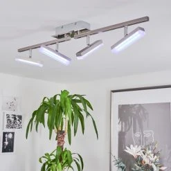 Hofstein Vehkala Deckenleuchte LED Nickel-Matt, Chrom, 4-flammig, Fernbedienung, Farbwechsler 20 Hofstein Vehkala Deckenleuchte LED Nickel-Matt, Chrom, 4-flammig, Fernbedienung, Farbwechsler -LED Leuchten Verkäufe 2022 vehkala deckenleuchte h3580172 8