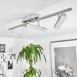 Hofstein Vehkala Deckenleuchte LED Nickel-Matt, Chrom, 4-flammig, Fernbedienung, Farbwechsler 21 Hofstein Vehkala Deckenleuchte LED Nickel-Matt, Chrom, 4-flammig, Fernbedienung, Farbwechsler -LED Leuchten Verkäufe 2022 vehkala deckenleuchte h3580172 9