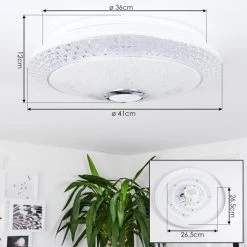 Hofstein Venice Deckenleuchte LED Weiß, 1-flammig, Fernbedienung -LED Leuchten Verkäufe 2022 venice deckenleuchte h3447284 3