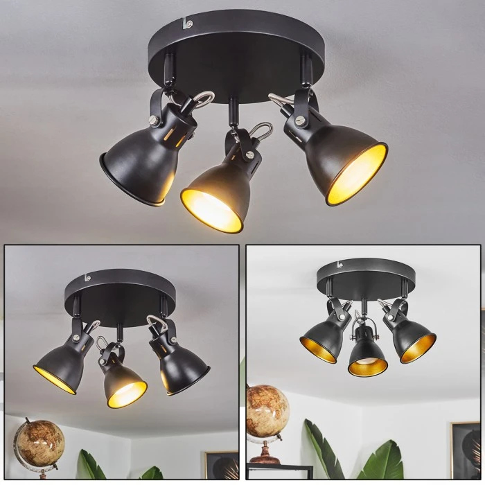 Hofstein Vestola Deckenleuchte LED Chrom, Schwarz, 3-flammig 1 Hofstein Vestola Deckenleuchte LED Chrom, Schwarz, 3-flammig