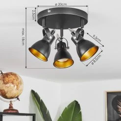 Hofstein Vestola Deckenleuchte LED Chrom, Schwarz, 3-flammig 17 Hofstein Vestola Deckenleuchte LED Chrom, Schwarz, 3-flammig -LED Leuchten Verkäufe 2022 vestola deckenleuchte h3598252 3