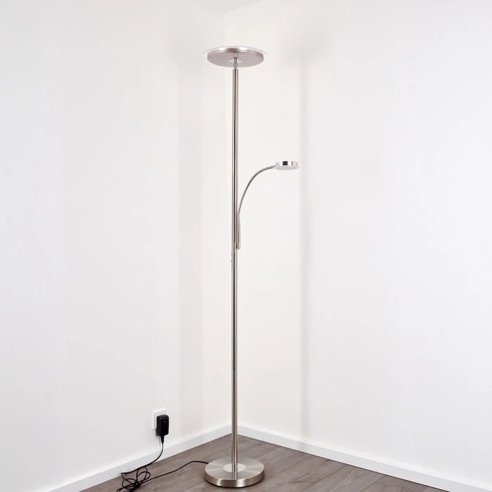 Hofstein Veteli Deckenfluter LED Nickel-Matt, Chrom, 2-flammig 6 Hofstein Veteli Deckenfluter LED Nickel-Matt, Chrom, 2-flammig – Bild 6