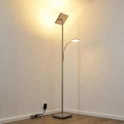 Hofstein Veteli Deckenfluter LED Nickel-Matt, Chrom, 2-flammig -LED Leuchten Verkäufe 2022 veteli deckenfluter h3080863 4