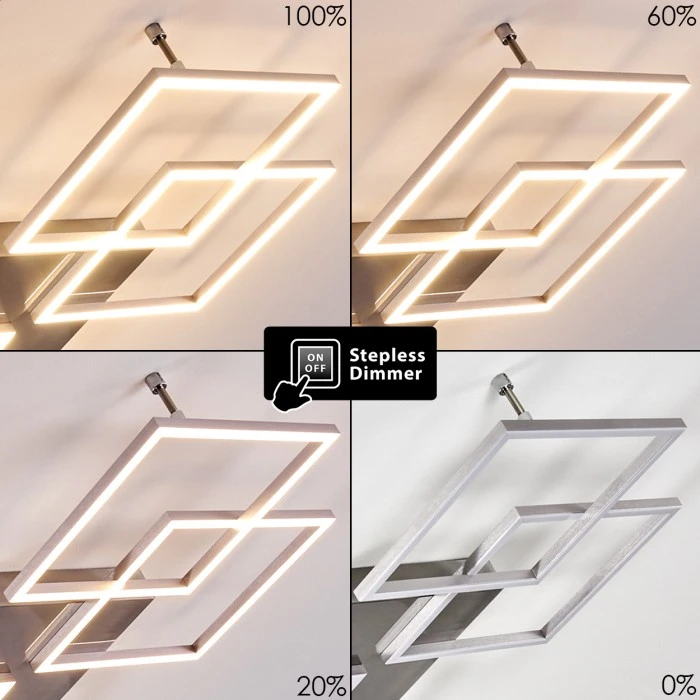 Hofstein Veyrier Deckenleuchte LED Stahl gebürstet, 4-flammig 3 Hofstein Veyrier Deckenleuchte LED Stahl gebürstet, 4-flammig – Bild 3