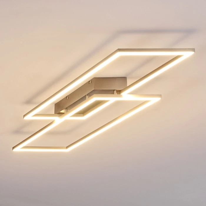 Hofstein Veyrier Deckenleuchte LED Stahl gebürstet, 2-flammig 4 Hofstein Veyrier Deckenleuchte LED Stahl gebürstet, 2-flammig – Bild 4