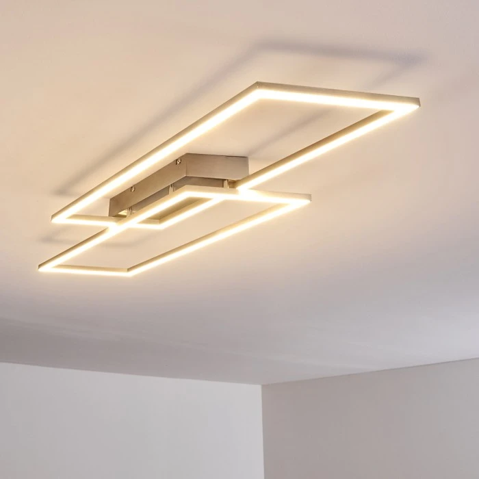 Hofstein Veyrier Deckenleuchte LED Stahl gebürstet, 2-flammig 10 Hofstein Veyrier Deckenleuchte LED Stahl gebürstet, 2-flammig – Bild 10