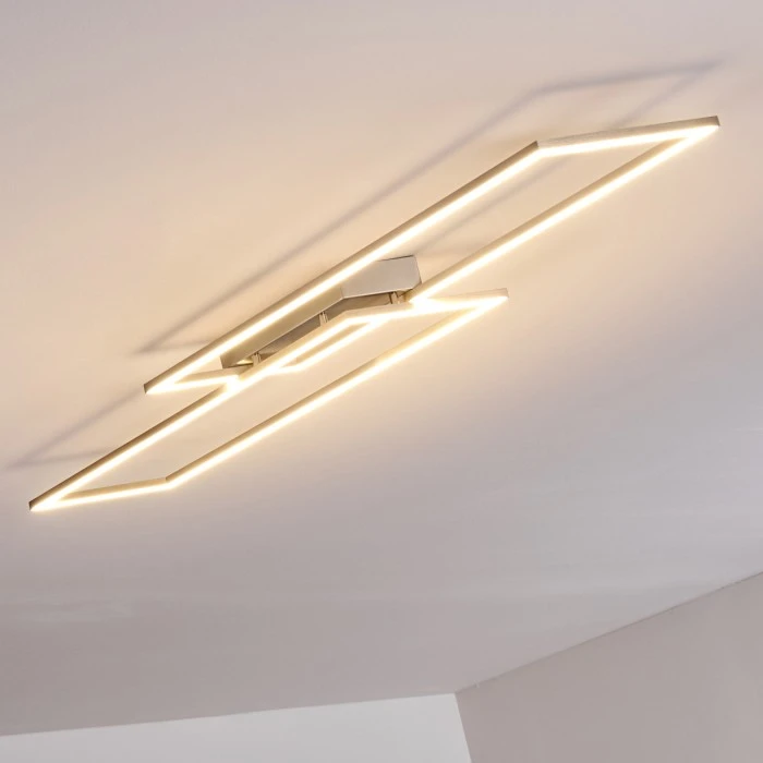 Hofstein Veyrier Deckenleuchte LED Stahl gebürstet, 2-flammig 17 Hofstein Veyrier Deckenleuchte LED Stahl gebürstet, 2-flammig – Bild 17