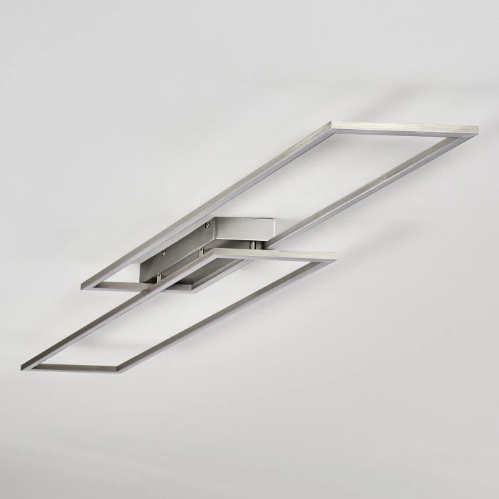 Hofstein Veyrier Deckenleuchte LED Stahl gebürstet, 2-flammig 6 Hofstein Veyrier Deckenleuchte LED Stahl gebürstet, 2-flammig – Bild 6